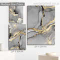 Curved Smudge Marble Spots Abstract 3 Piece Framed Canvas Prints Wall Artwork Set Modern Photograph Stretched for Room Finery