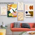 Lass Stria Face Spots Abstract Figure Photograph Rolled Wrapped 5 Piece Stretched Scandinavian Set Canvas Print for Room Wall Painting Onlay