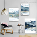 Mount Reflection Bird Nature Photograph Abstract Nature Rolled Wrapped 3 Piece Framed Set Canvas Print for Room Wall Painting Flourish