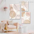 Scansion Tarnish Dots Geometrical 3 Piece Framed Wall Painting Set Abstract Scandinavian Rolled Photograph Print on Canvas Home Wall Ornament