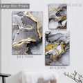 Stains Marble Abstract Modern Rolled 3 Piece Framed Artwork Set Photograph Print On Canvas Home Wall Onlay