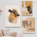 Colorific Flaws Abstract 3 Piece Framed Canvas Prints Wall Artwork Set Modern Photograph Stretched for Room Finery