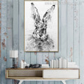 Rabbit Face Animal Abstract Modern Painting Canvas Print for Home Wall Decor