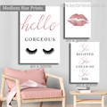 Hello Gorgeous Eyelashes Modern Fashion 3 Piece Minimalist Stretched Prints Set Painting Photograph Rolled Canvas Home Wall Garniture