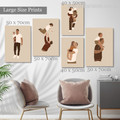 Father Loves Progeny Scandinavian Figure 5 Piece Framed Wall Artwork Minimalist Canvas Prints Australia For Room Drape