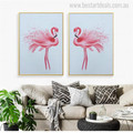 Flamingo Bird Animal Abstract Modern Wall Art Print for Room Wall Adornment