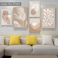 Lass Stroke Face Flaws Lines Scandinavian Figure 5 Piece Abstract Stretched Prints Set Painting Photograph Rolled Canvas Home Wall Garniture