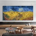 Wheatfield with Crows Vincent Van Gogh Reproduction Painting Canvas Print for Room Wall Ornament