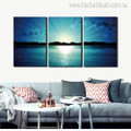 Sunrise at Sea Landscape Modern Canvas Artwork Portrait Print for Living Room Wall Ornament