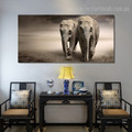 Two Elephants Animal Modern Wall Art Picture Print for Living Room Wall Finery