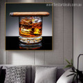 Cigar Food and Beverages Modern Painting Picture Canvas Print for Room Wall Outfit