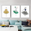 Gems Dress Abstract Modern Framed Canvas Artwork Portrait Print for Living Room Wall Drape