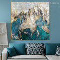 Golden Mountains Abstract Framed Nature Painting Picture Canvas Print for Room Wall Getup