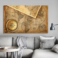 World Design Vintage Framed Painting Picture Canvas Print for Room Wall Getup