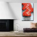 Red Forest Nature Group Abstract Modern Framed Painting Picture Canvas Print for Room Wall Decor