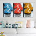 Flying Birds Abstract Contemporary Framed Smudge Picture Canvas Print for Room Wall Assortment