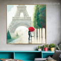 Romantic Burg Modern Cityscape Framed Abstract Painting Picture Canvas Print for Room Wall Decor