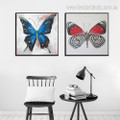 Swallowtail and Boloria Animal Abstract Modern Framed Painting Picture Canvas Print for Room Wall Decor