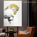 Golden Horse Animal Abstract Cityscape Nordic Painting Photo Canvas Print for Lounge Room Wall Outfit