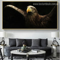 Golden Eagle Bird Modern Painting Picture Canvas Print for Lounge Room Wall Drape