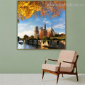 Notre Dame Modern Cityscape Framed Painting Picture Canvas Print for Room Wall Embellishment