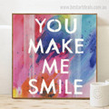 Make Smile Modern Framed Painting Image Canvas Print for Room Wall Getup