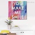 Make Smile Modern Framed Painting Image Canvas Print for Room Wall Garniture