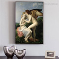 Psyche and Cupid Vintage Reproduction Framed Painting Photo Canvas Print for Room Wall Flourish 