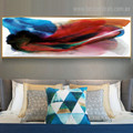 Bluish Abstract Modern Panoramic Framed Painting Picture Canvas Print for Room Wall Finery