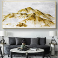 Golden Rocks Abstract Modern Nature Framed Canvas Artwork Picture Print for Room Wall Getup