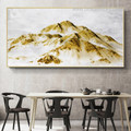 Golden Rocks Abstract Modern Nature Framed Canvas Artwork Picture Print for Dining Room Wall Decoration