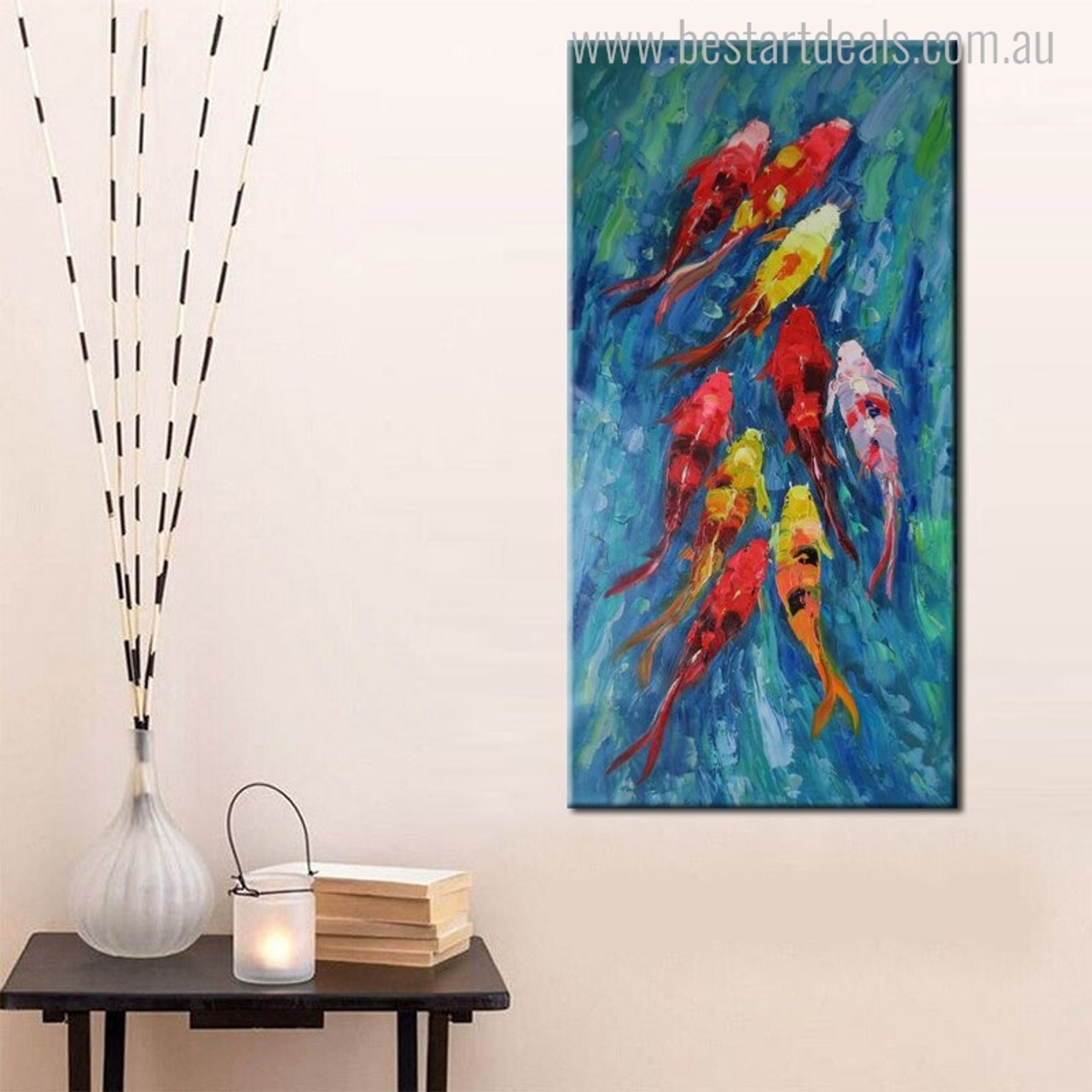 Buy Horde of Goldfish Canvas Print Wall Art Decor.