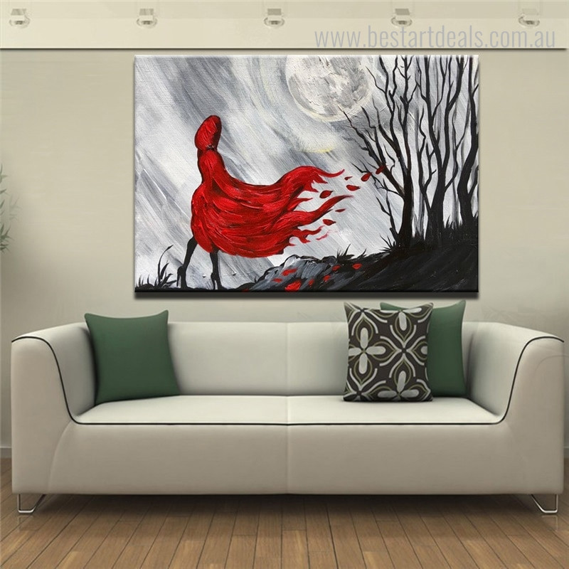 Buy Red Coat Girl Canvas Print Wall Art Decor