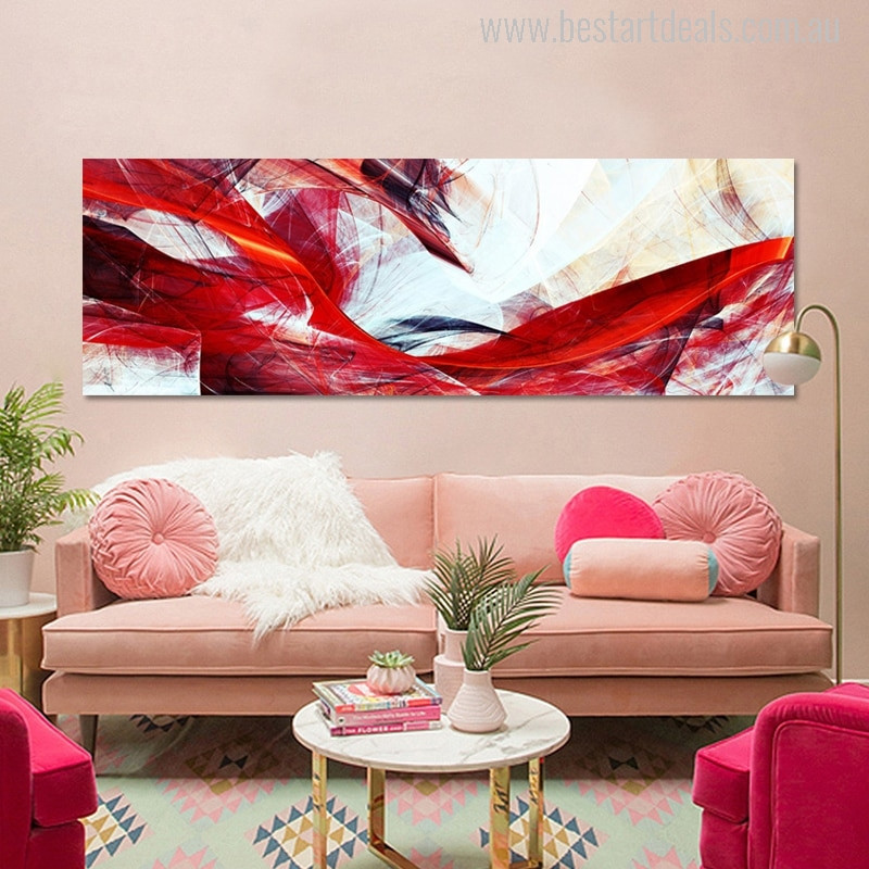 Buy Red White Abstract Canvas Print Wall Art Decor