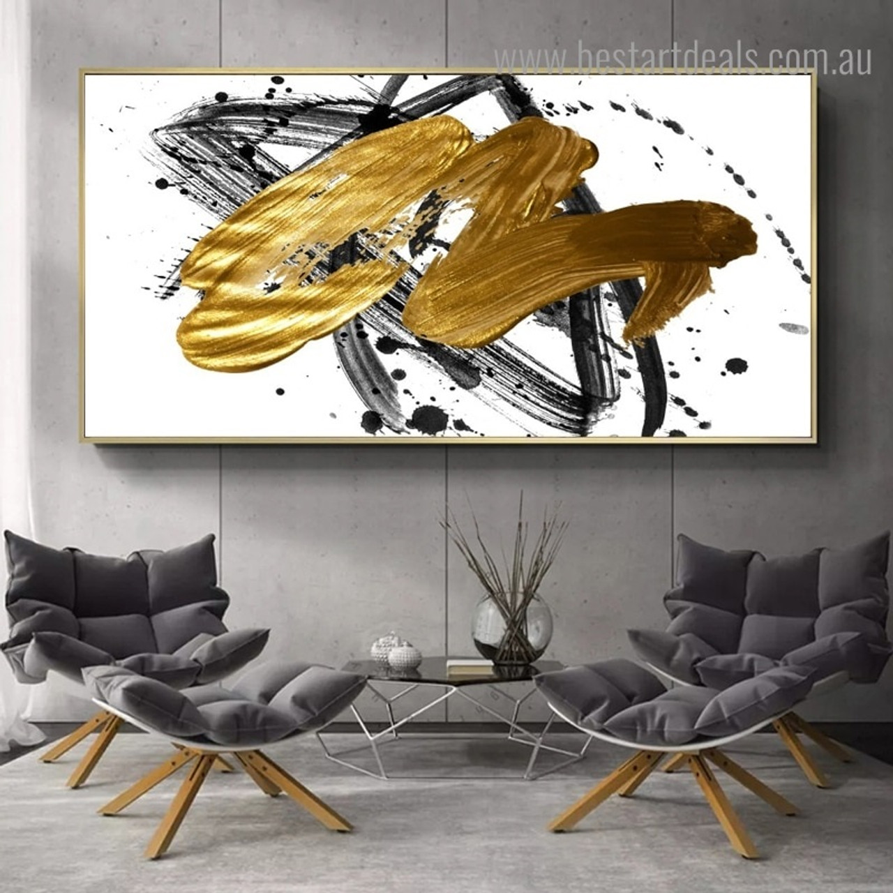 Buy Heavy Golden Canvas Print Wall Art Decor