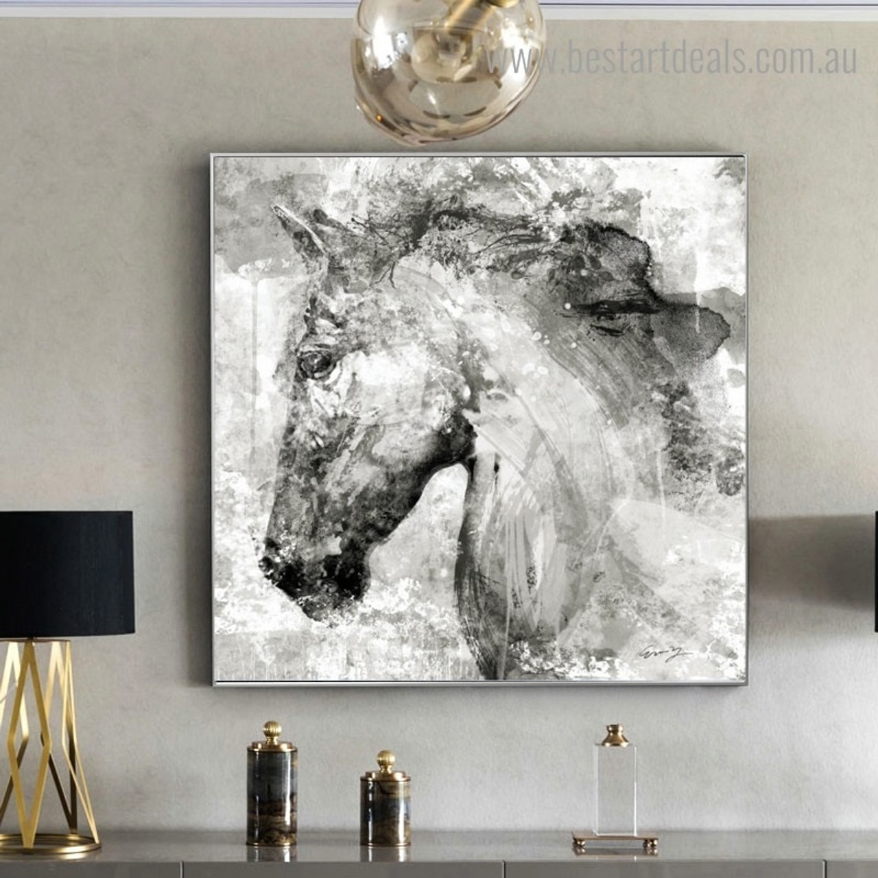 Buy White Horse Visage Canvas Print Wall Art Decor