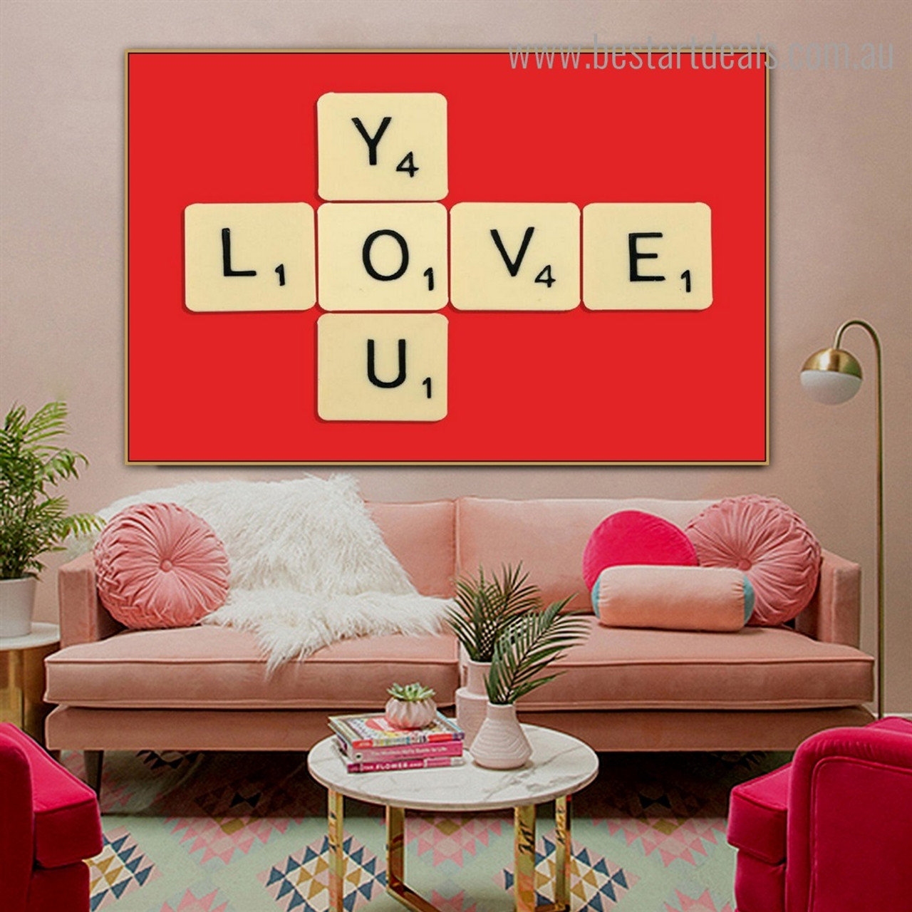 Buy Love You Canvas Print Wall Art Decor