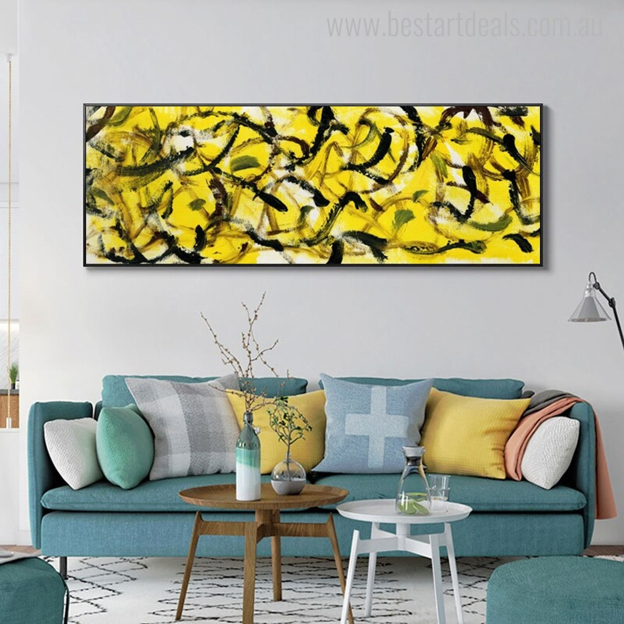 Buy Curved Lines Canvas Print Wall Art Decor