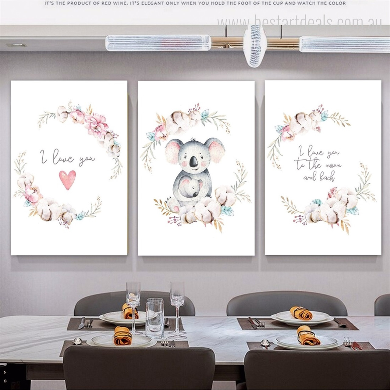 Wall Art Print, Koala with heart, love