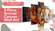 5 Piece Animal Canvas Wall Art Video