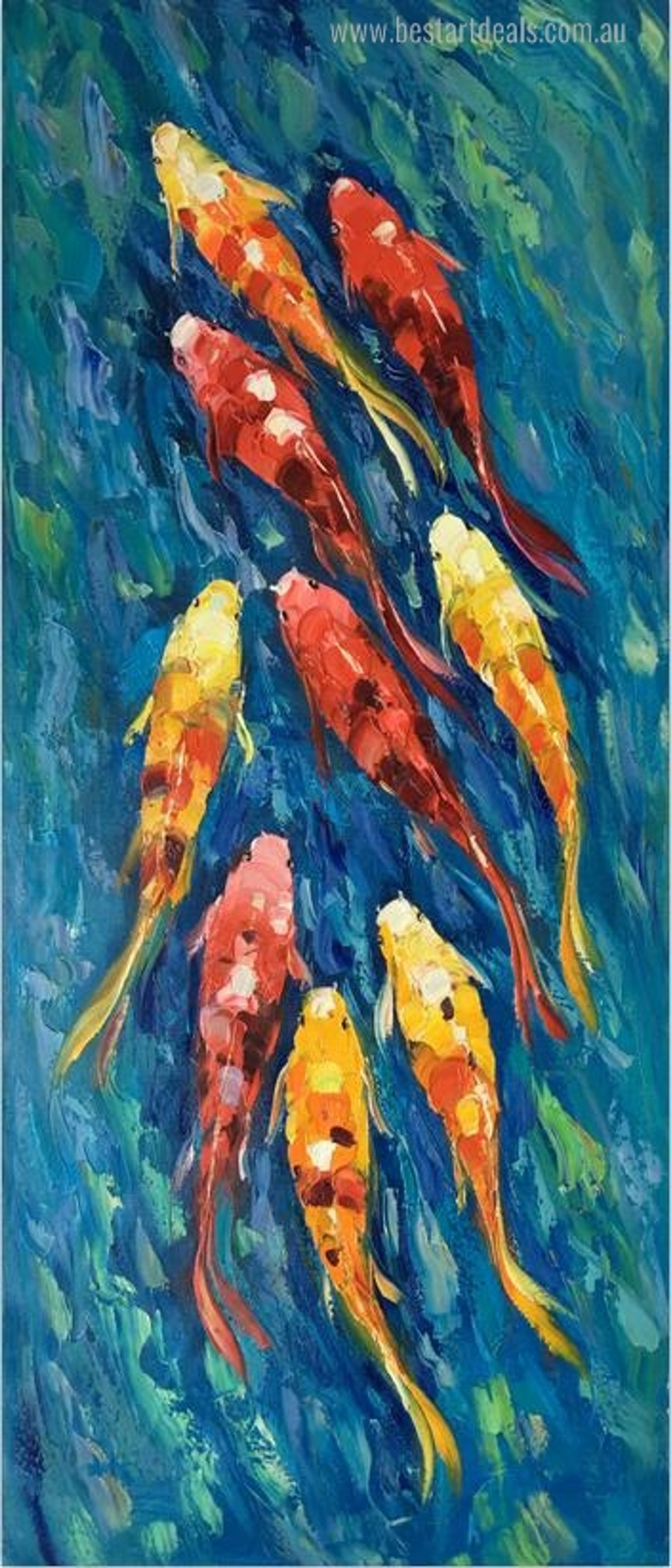 Buy Shoal of Goldfish Canvas Print Wall Art Decor.