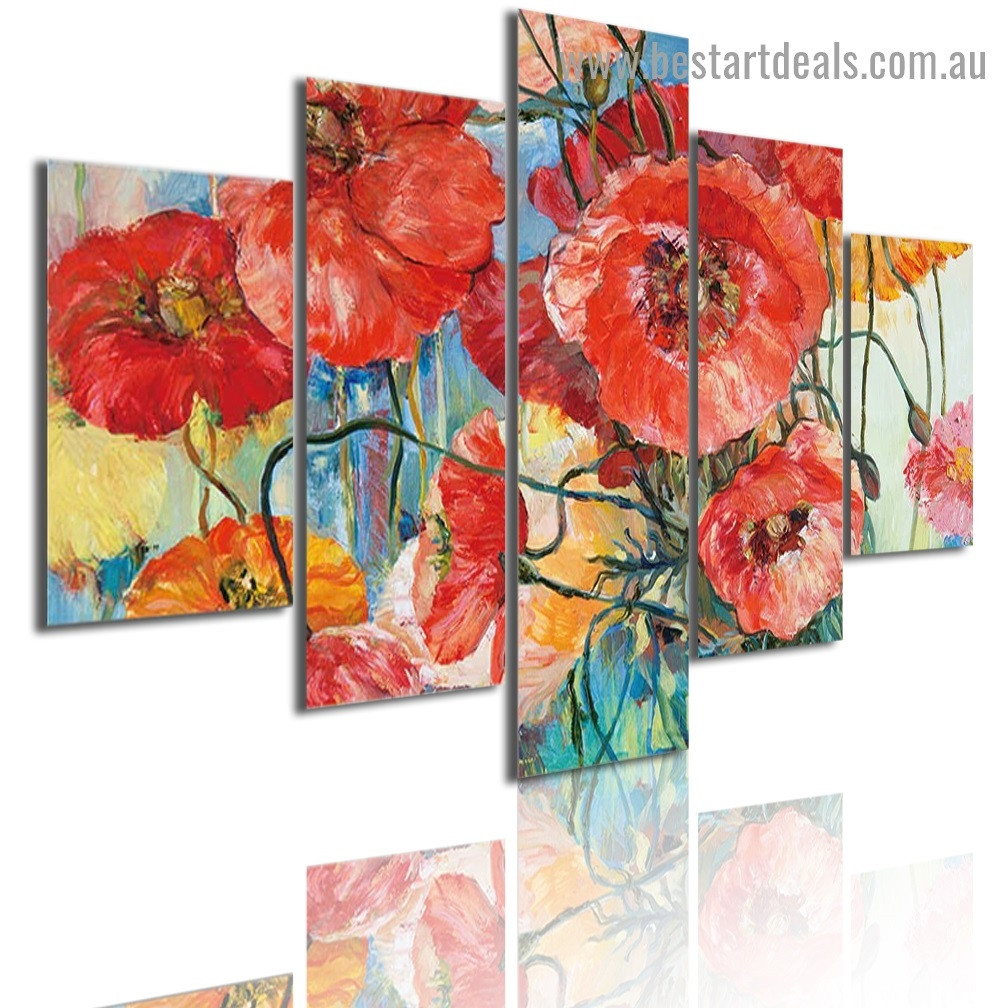 Buy Poppy Flowers Canvas Print Wall Art Decor.