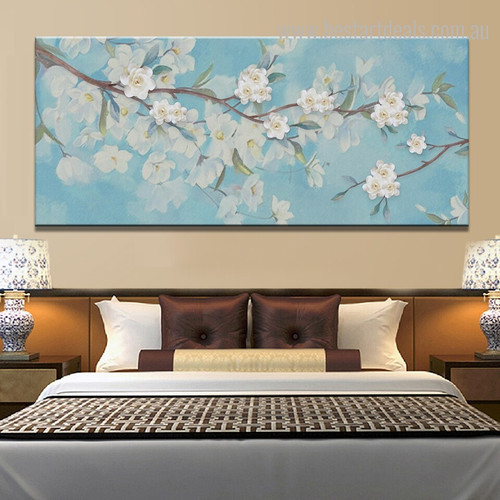 Cherry Blossom Floral Framed Smudge Photo Canvas Print for Room Wall Outfit