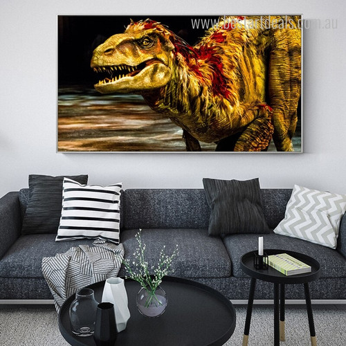 Tyrannosaurus Rex Abstract Animal Framed Portraiture Photo Canvas Print for Room Wall Outfit