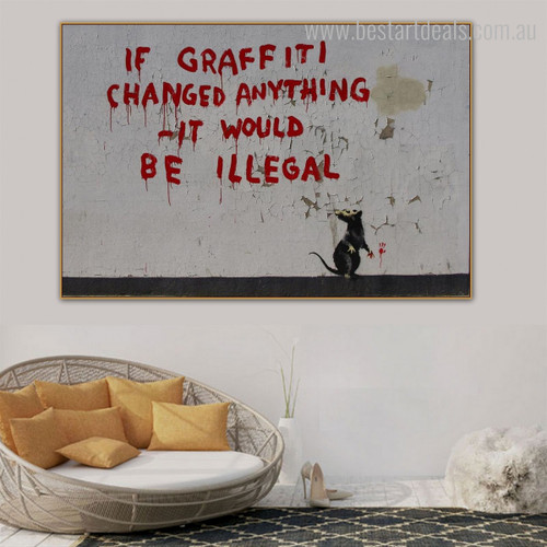 Changed Anything Typography Modern Graffiti Framed Vignette Image Canvas Print for Room Wall Getup