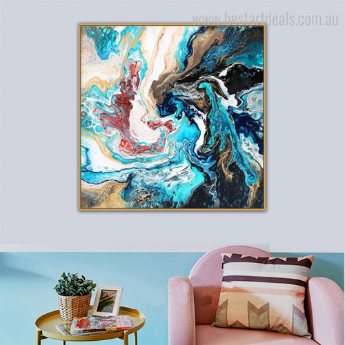 Melange Abstract Contemporary Smudge Picture Canvas Print for Room Decoration