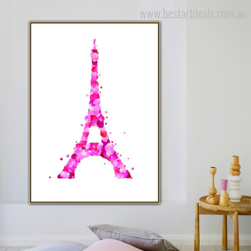 Eiffel Tower Abstract Botanical Framed Painting Image Canvas Print for Wall Decoration