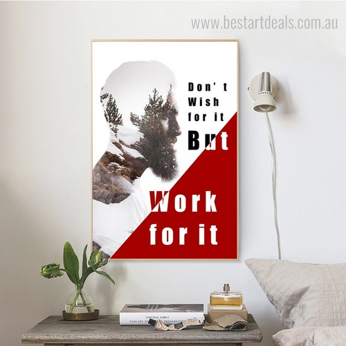 Don’t Wish Typography Illustrated Modern Nordic Framed Decorative Painting Picture Canvas Print for Living Room Wall Outfit