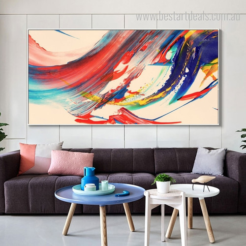 Color Mixer Abstract Contemporary Framed Painting Photo Canvas Print for Living Room Wall Finery