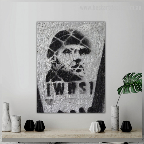 W H S Typography Abstract Graffiti Framed Portrayal Pic Canvas Print for Room Wall Getup
